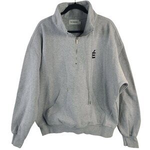 Pre Preworks Gray Half-Zip Pullover Sweatshirt With Embroidered É Logo Size L